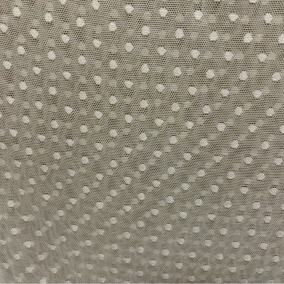 Reckless Hearts 💞 Sz M Ivory Sheer Short Sleeve Top Swiss Dot NWT - Picture 2 of 5